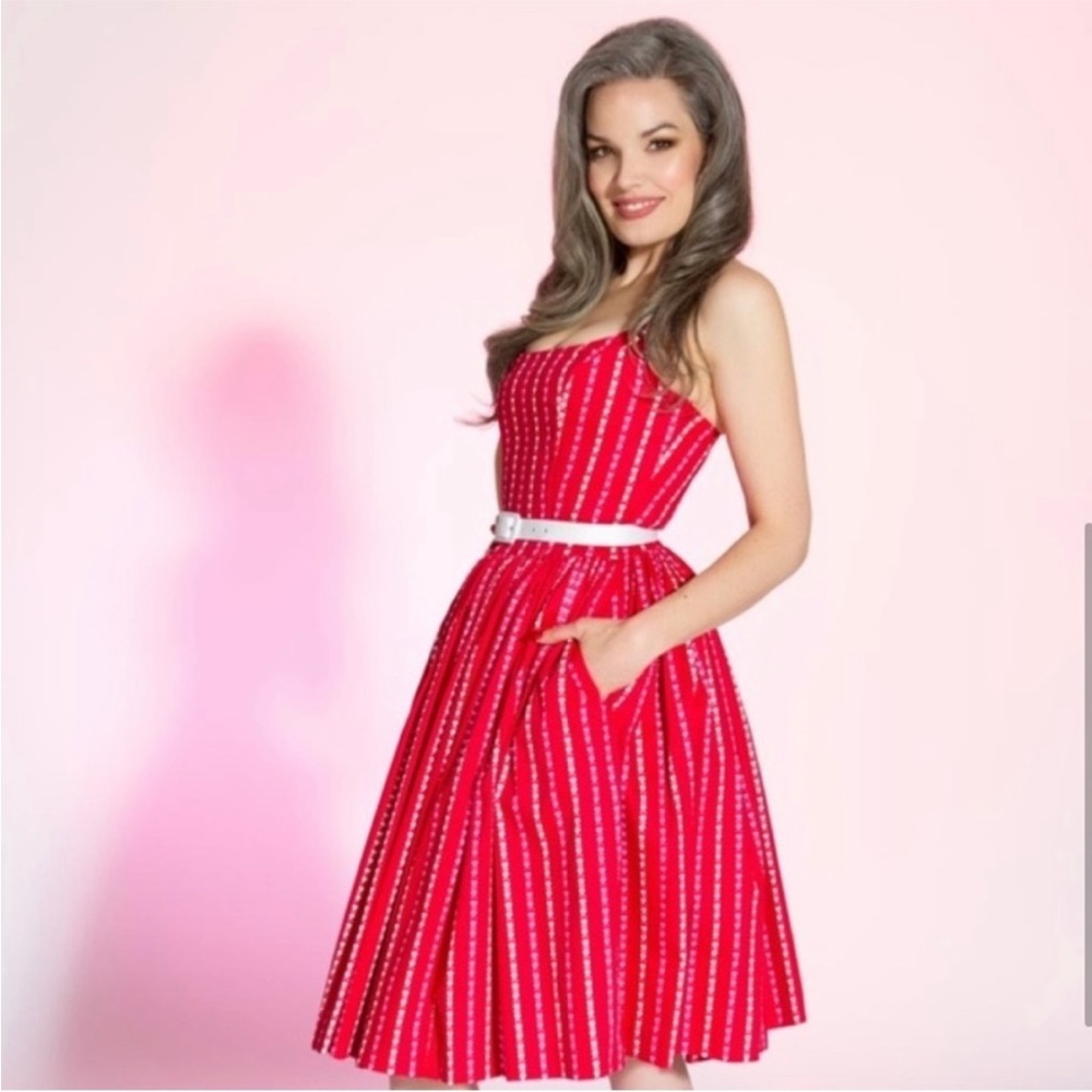 Pinup couture heart Valentine’s Day print Jenny dress